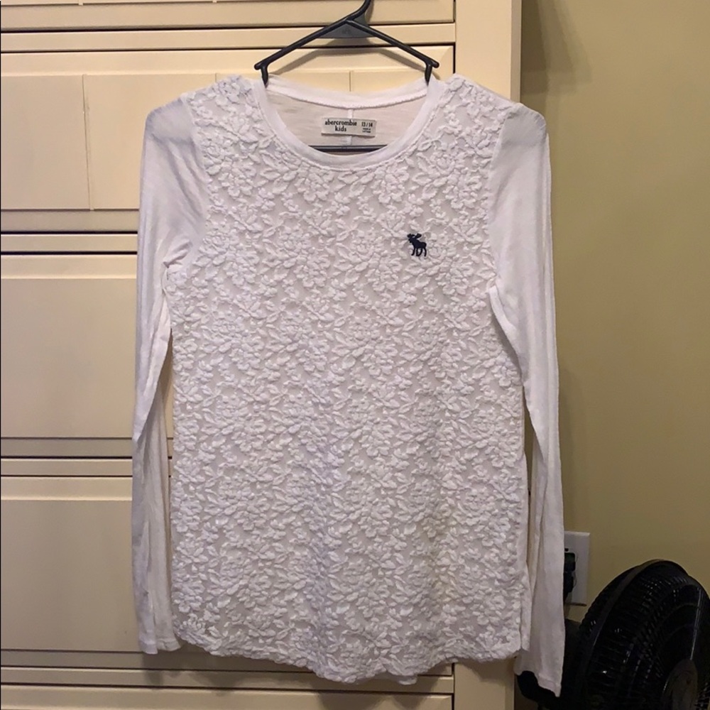Abercrombie kids white long sleeve shirt
